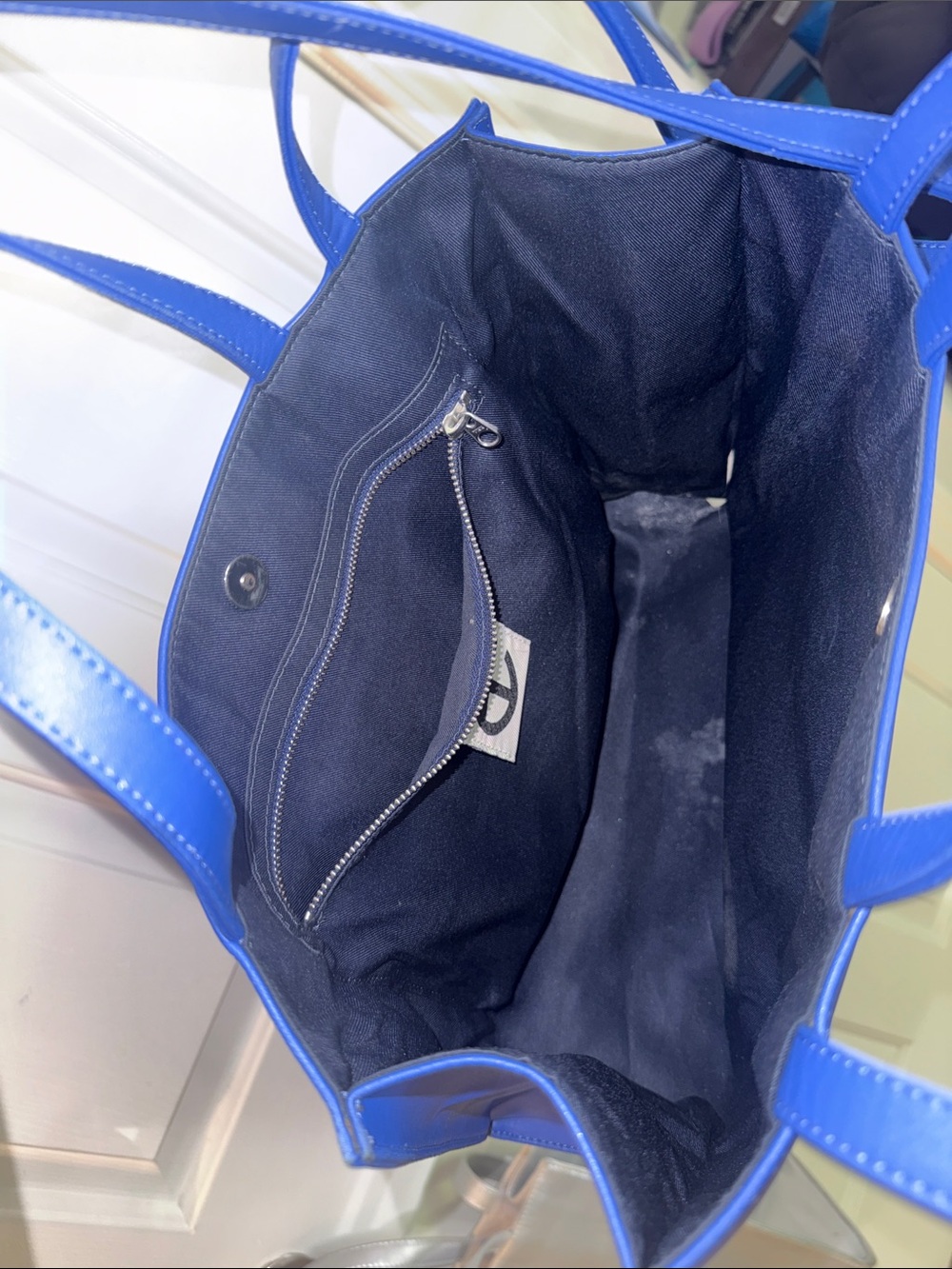 Telfar Royal Blue Embossed Logo Tote - Picture 3 of 3